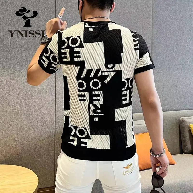 2022 Summer T Shirt Men Breathable Comfortable Casual T-Shirt Letter Printed O-neck Tops Tees Streetwear Social Men Clothing