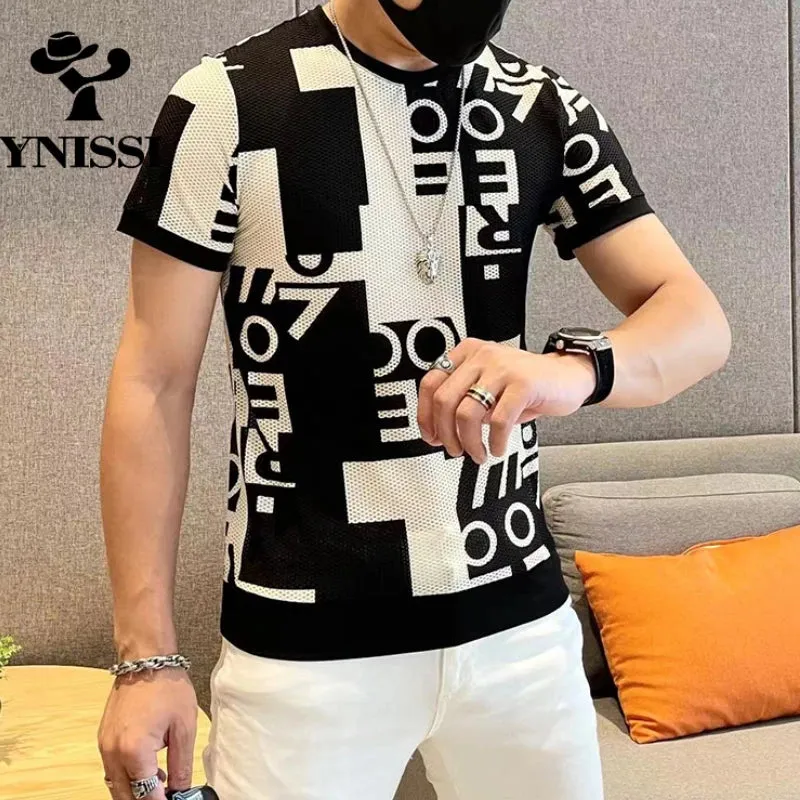 2022 Summer T Shirt Men Breathable Comfortable Casual T-Shirt Letter Printed O-neck Tops Tees Streetwear Social Men Clothing