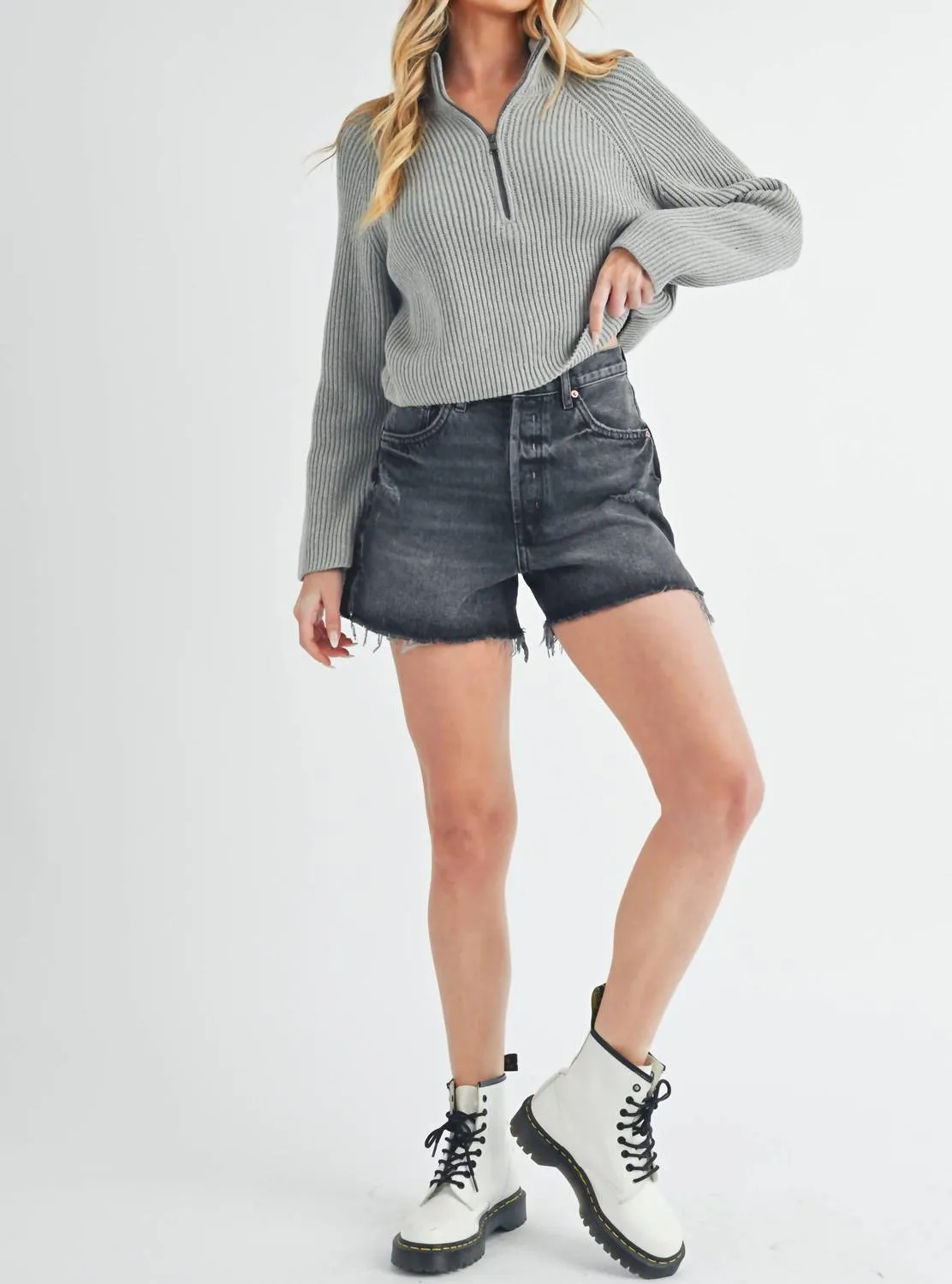 Aemi   Co - Debbie Half-Zip Sweater