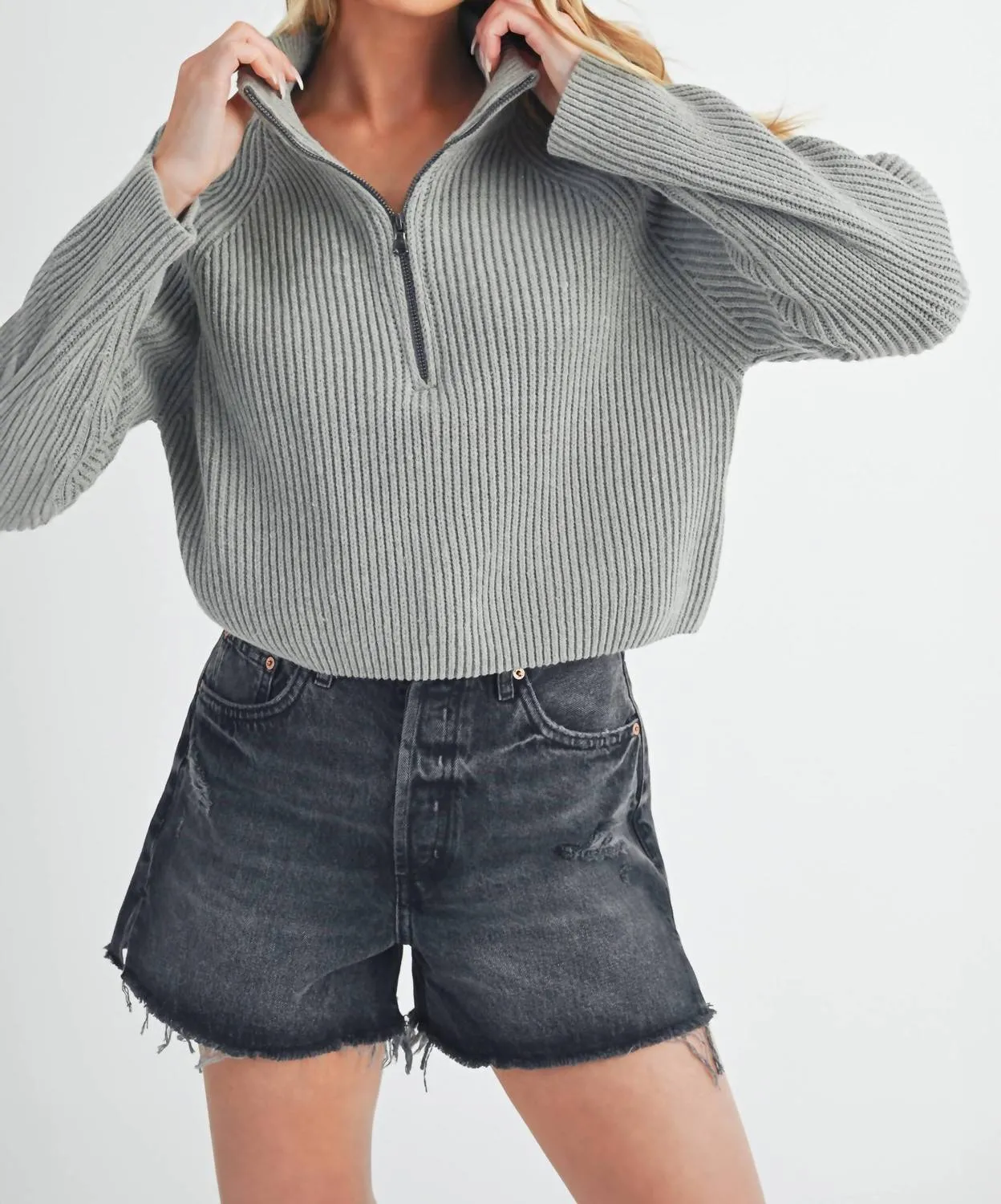 Aemi   Co - Debbie Half-Zip Sweater