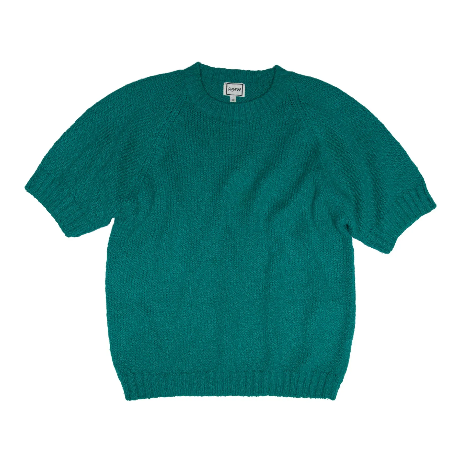 Bouclé Yarn Stocking Stitch Raglan Crewneck T Sweater