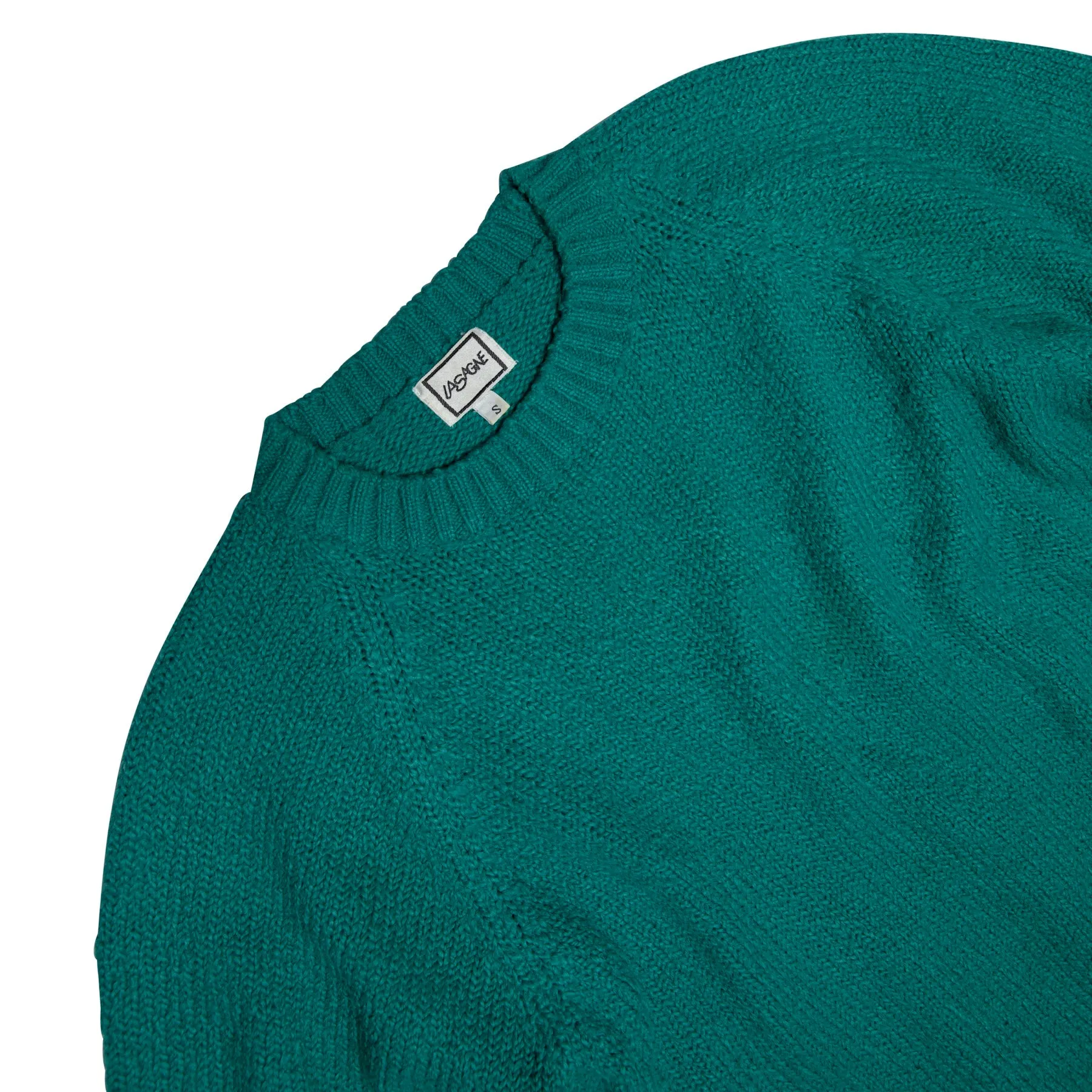 Bouclé Yarn Stocking Stitch Raglan Crewneck T Sweater