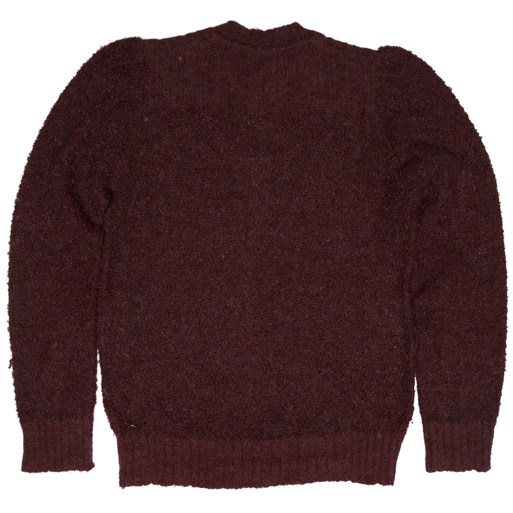Bouclé Yarn Structured Shoulder V Neck Pullover