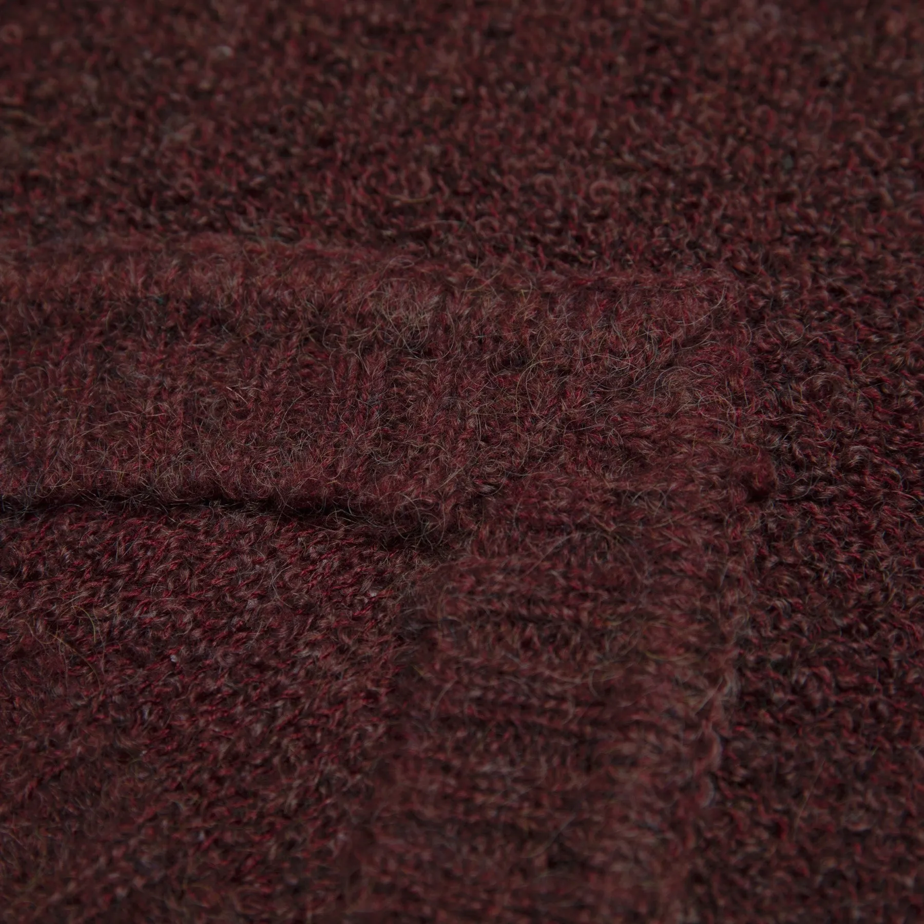 Bouclé Yarn Structured Shoulder V Neck Pullover