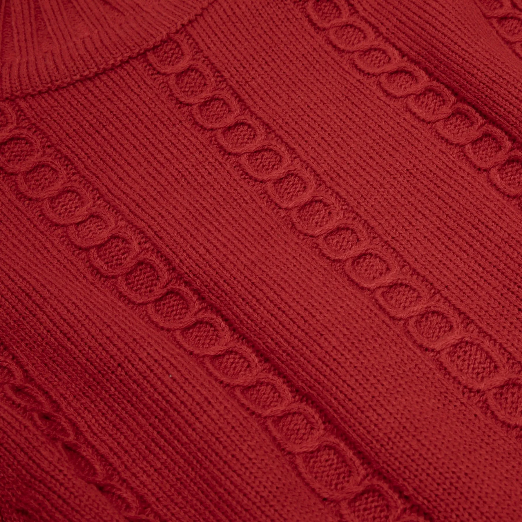 Braided Cable Belted Mock Neck Pullover Sweater