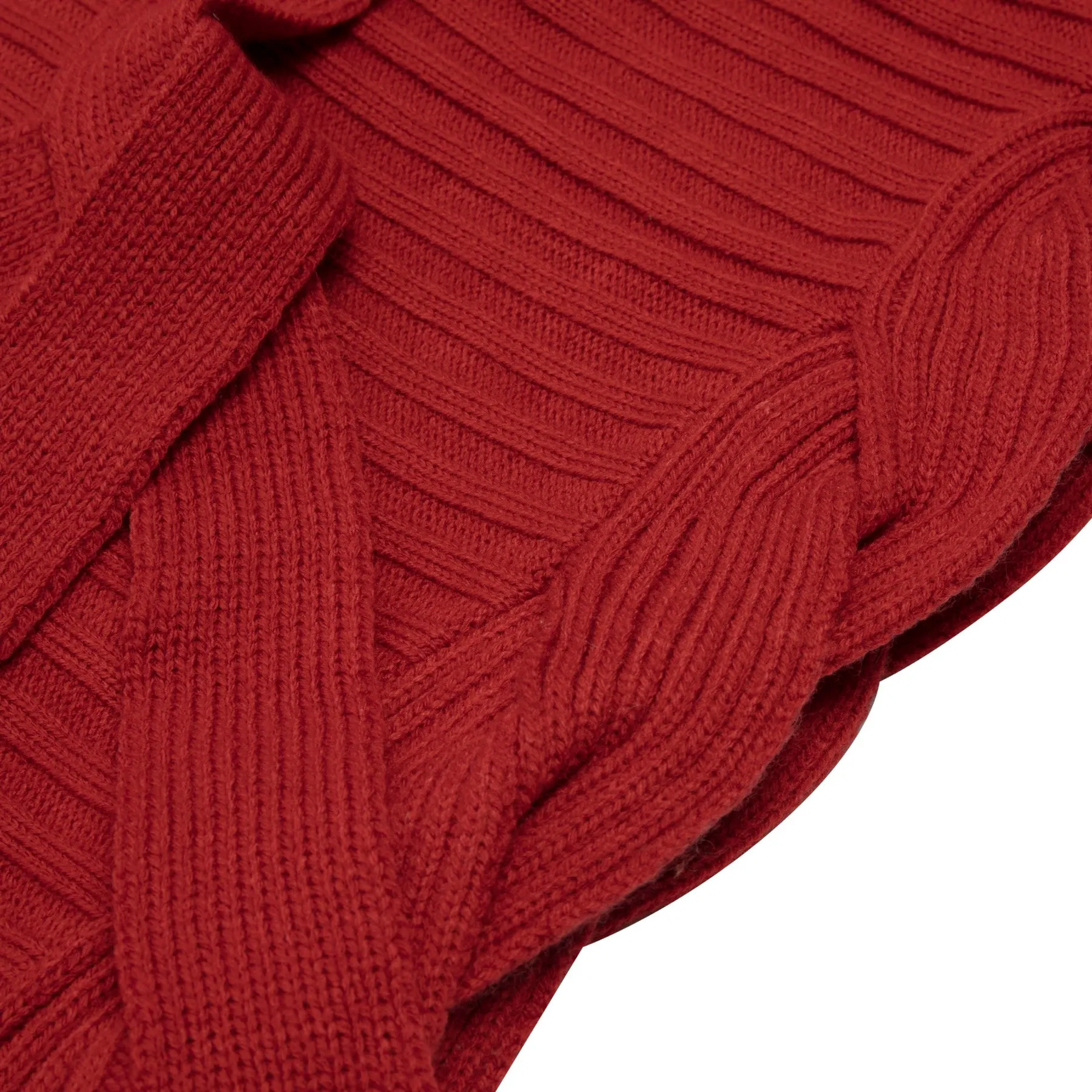 Braided Cable Belted Mock Neck Pullover Sweater