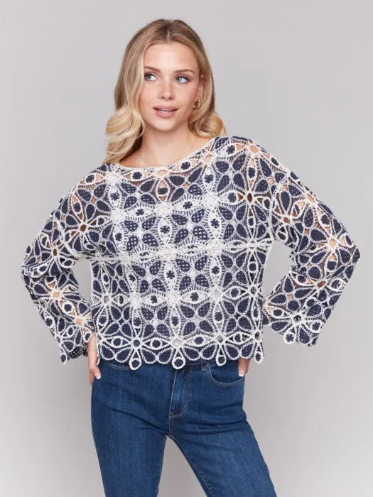 Cotton Blend Crochet Top