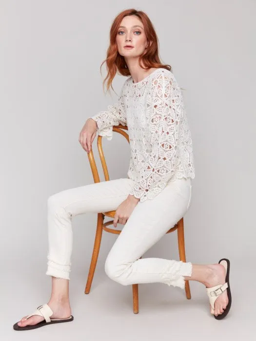 Cotton Blend Crochet Top