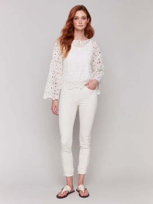 Cotton Blend Crochet Top