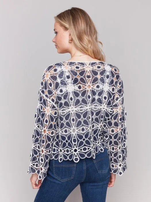 Cotton Blend Crochet Top
