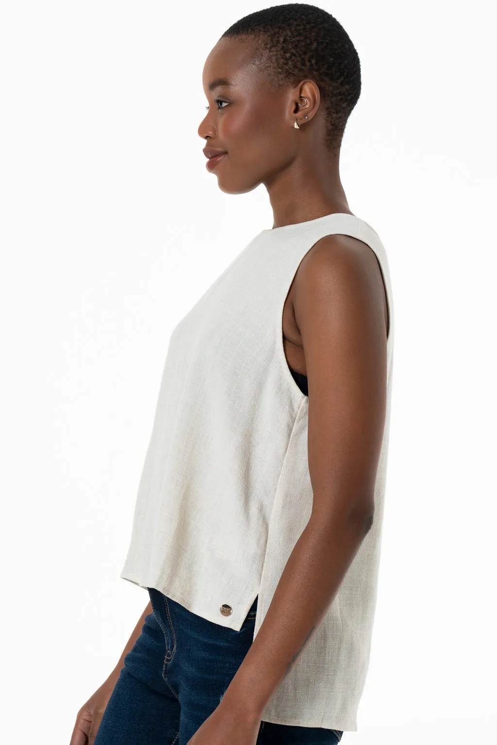 Crew Neck Tank _ 143371 _ Oatmeal
