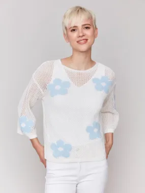 Daisy Jacquard Crochet Sweater
