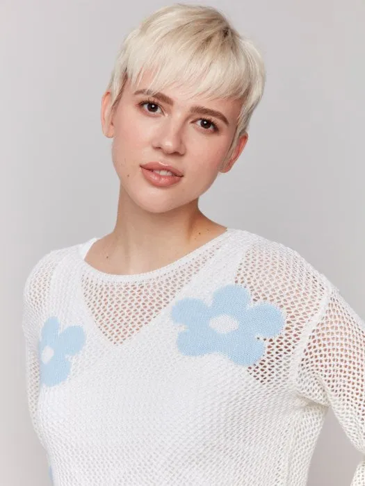 Daisy Jacquard Crochet Sweater