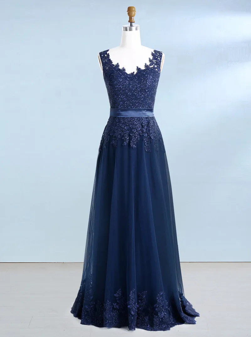 Dark Navy Prom Dresses,Elegant Prom Dress,Mother of the Bride Dresses,Wedding Guest Dress,PD00208