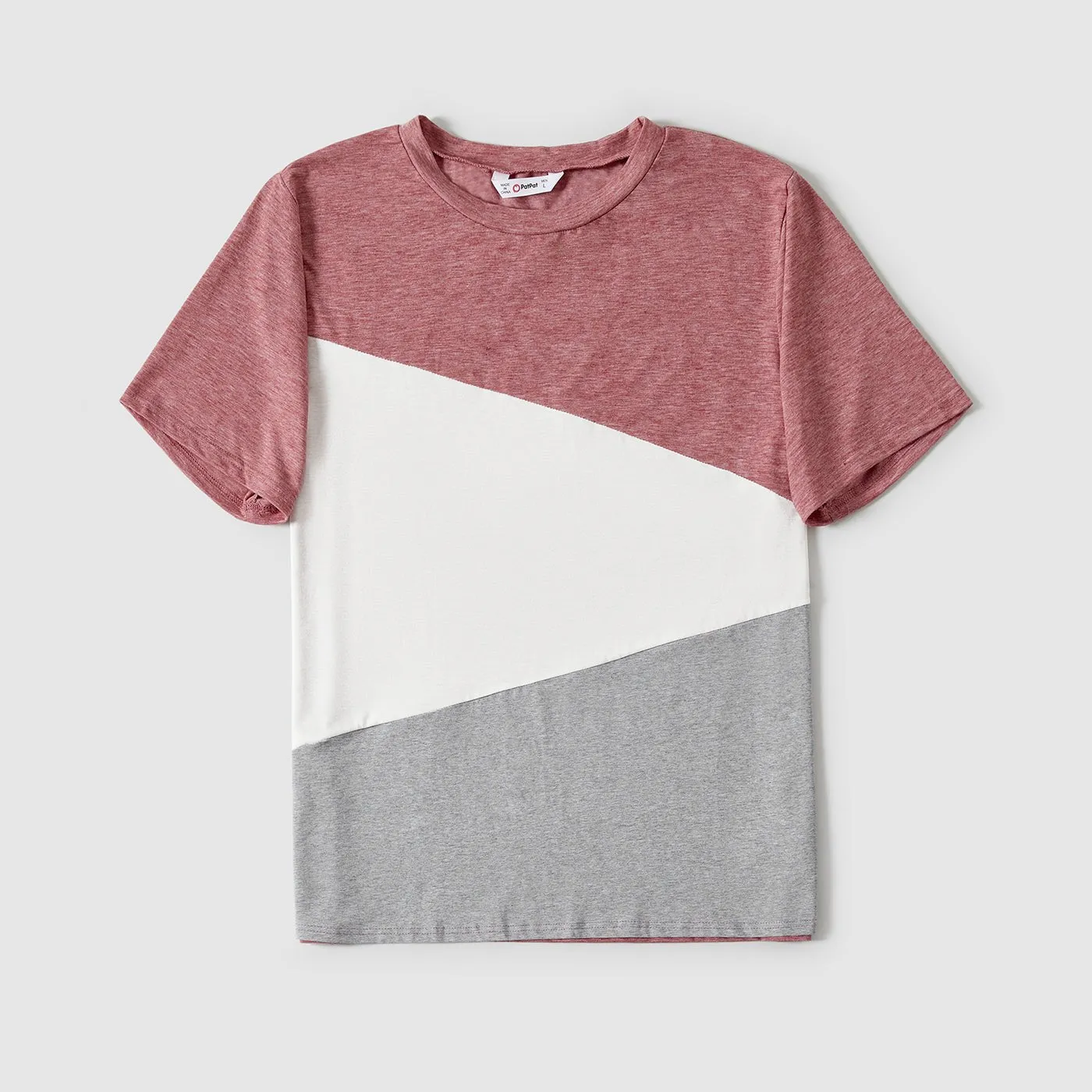Family Matching Allover Floral Print Short-sleeve Belted Dresses and Colorblock T-shirts Sets