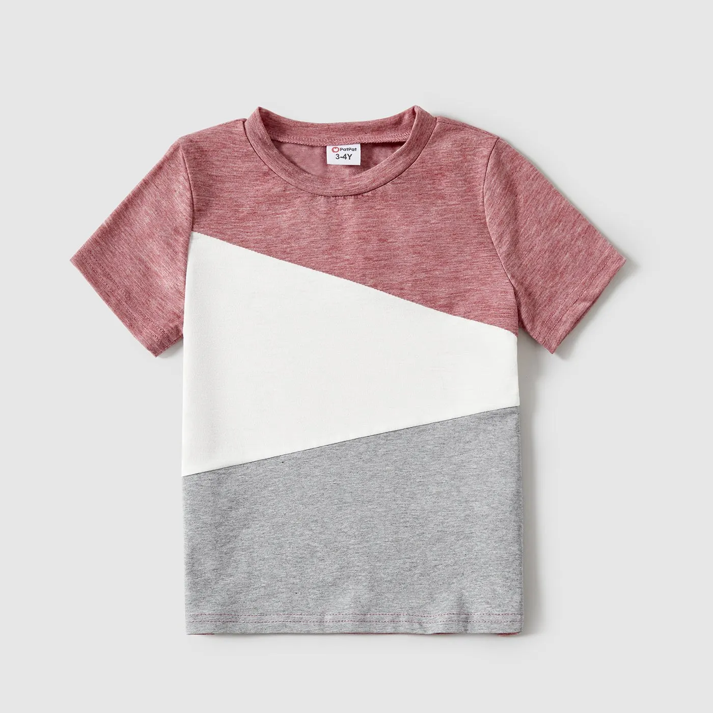 Family Matching Allover Floral Print Short-sleeve Belted Dresses and Colorblock T-shirts Sets