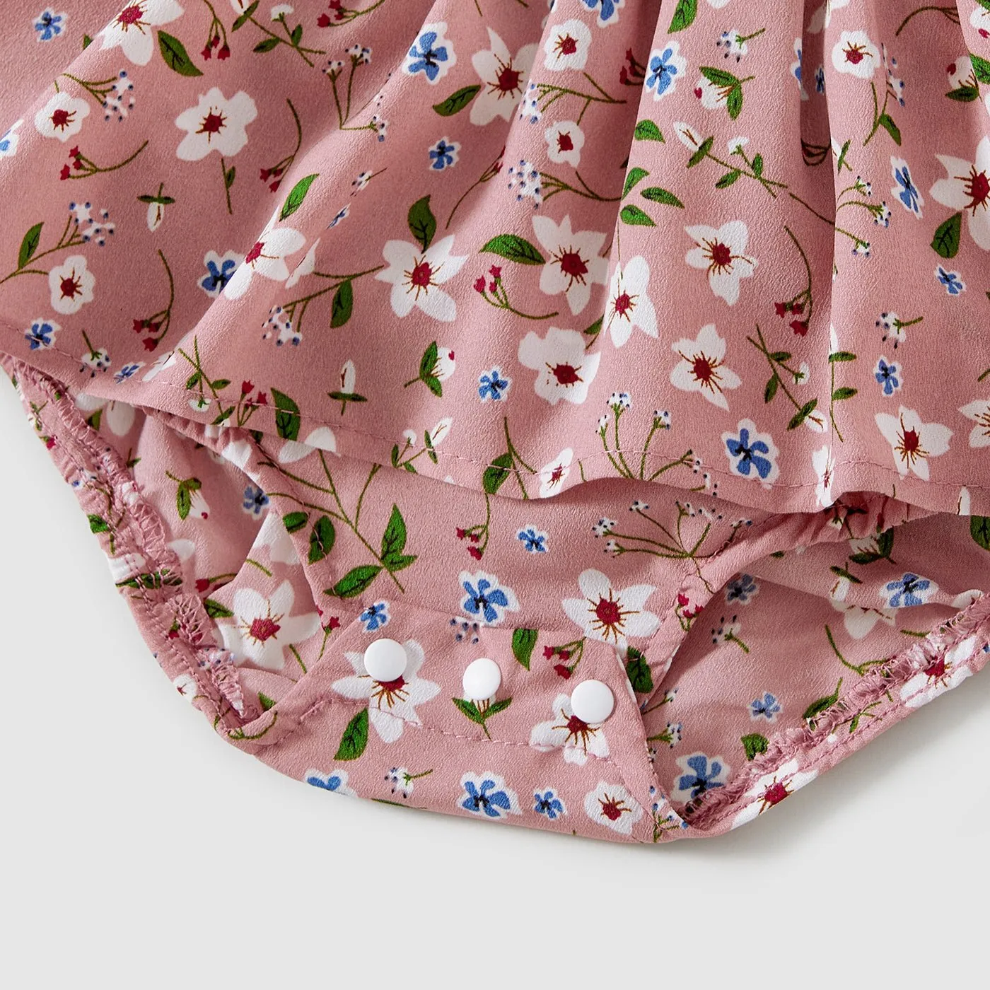 Family Matching Allover Floral Print Short-sleeve Belted Dresses and Colorblock T-shirts Sets