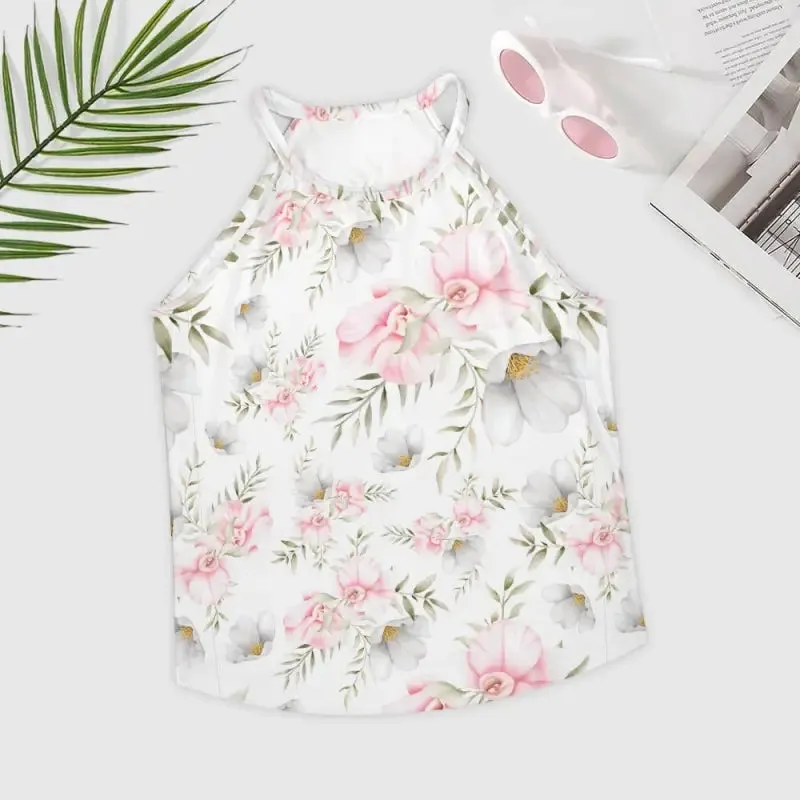 Feeling Fabulous in a Floral Print Crew Neck Tank Top