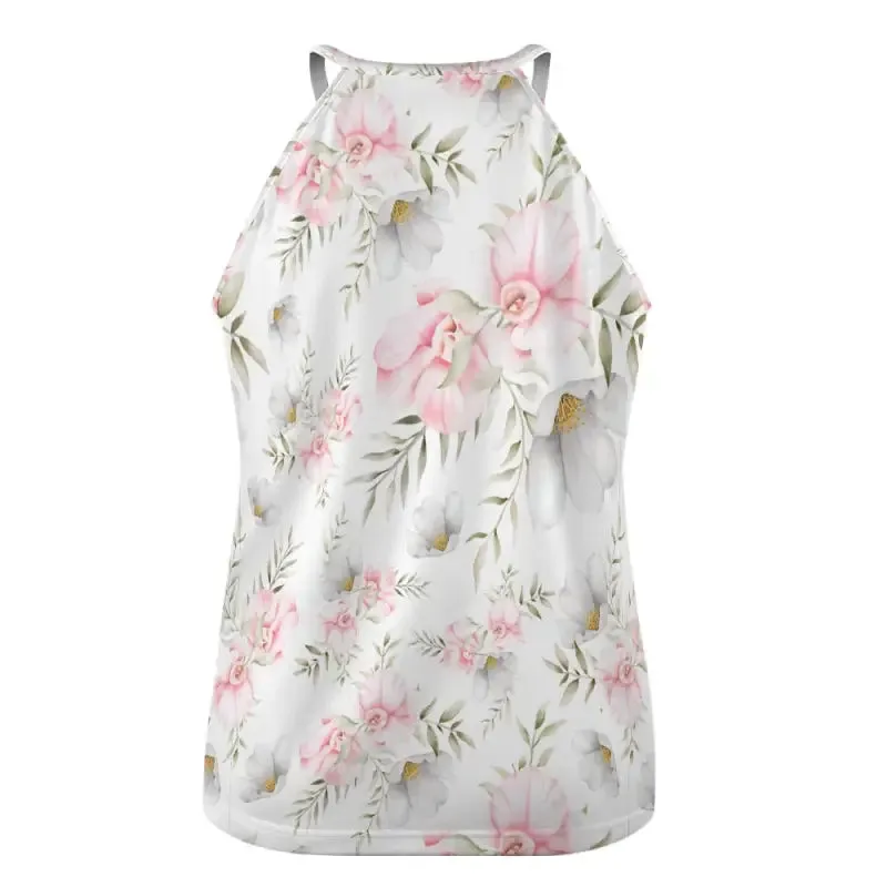 Feeling Fabulous in a Floral Print Crew Neck Tank Top