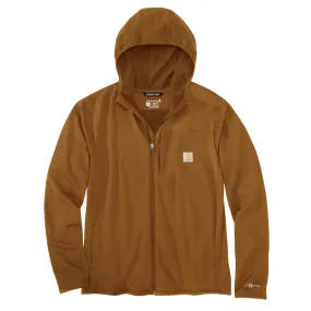 Force Relaxed Fit Full-Zip Long-Sleeve Hooded T-Shirt - BRN-Carhartt Brown | Carhartt 106625