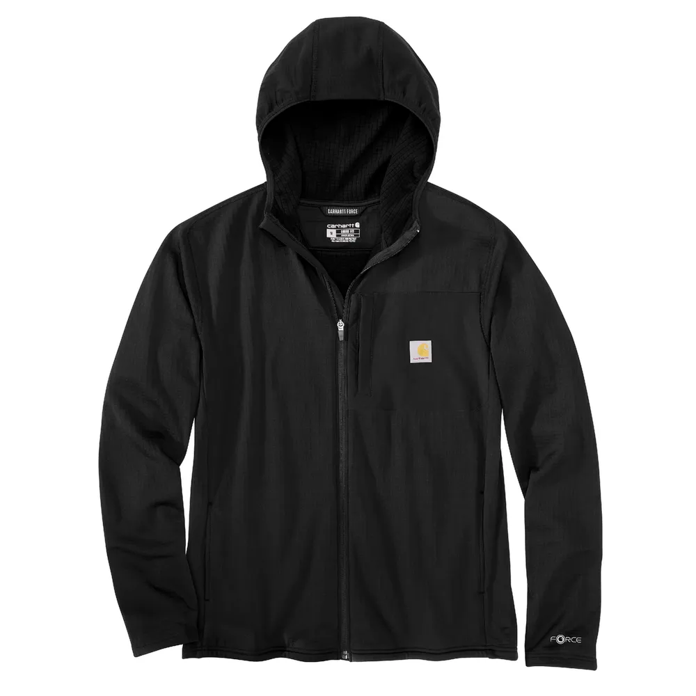 Force Relaxed Fit Full-Zip Long-Sleeve Hooded T-Shirt - N04-Black | Carhartt 106625