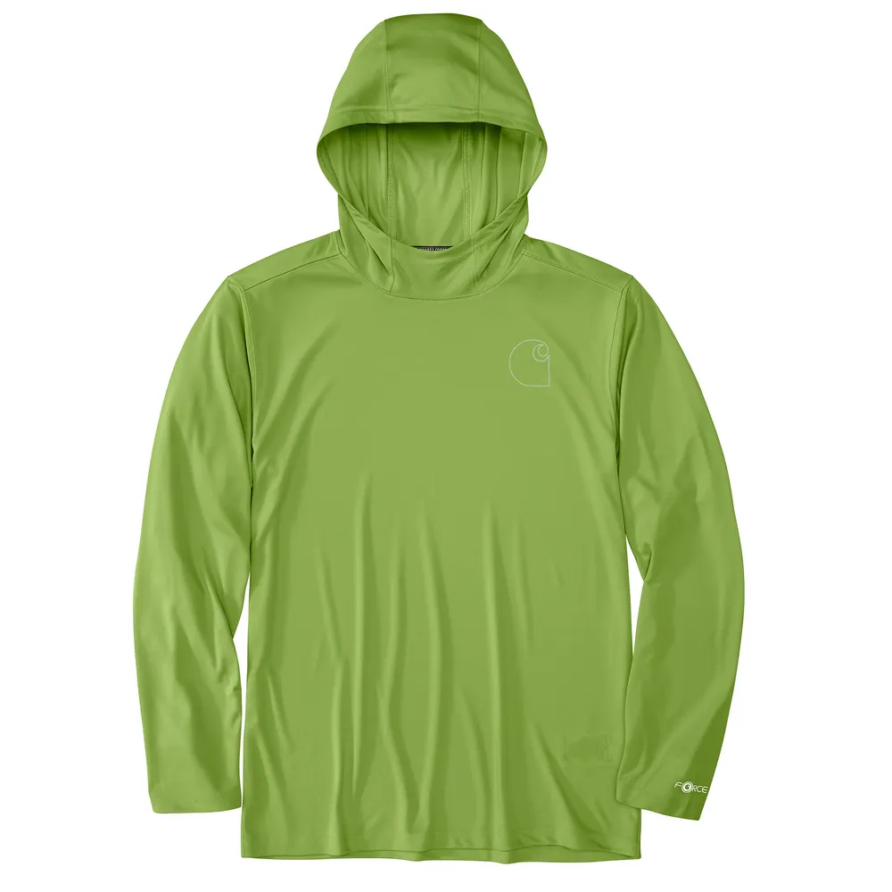 Force Sun Defender™ Lightweight Long-Sleeve Hooded Logo Graphic T-Shirt - GH2-Switchgrass | Carhartt 106165