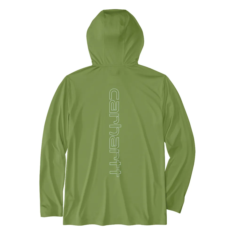 Force Sun Defender™ Lightweight Long-Sleeve Hooded Logo Graphic T-Shirt - GH2-Switchgrass | Carhartt 106165