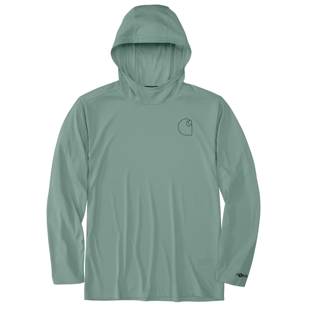 Force Sun Defender™ Lightweight Long-Sleeve Hooded Logo Graphic T-Shirt - GH5-Patina | Carhartt 106165