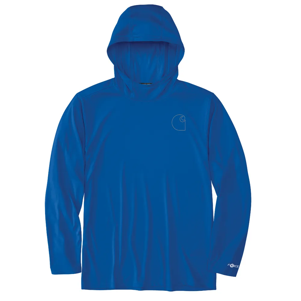 Force Sun Defender™ Lightweight Long-Sleeve Hooded Logo Graphic T-Shirt - HG8-Beacon Blue | Carhartt 106165