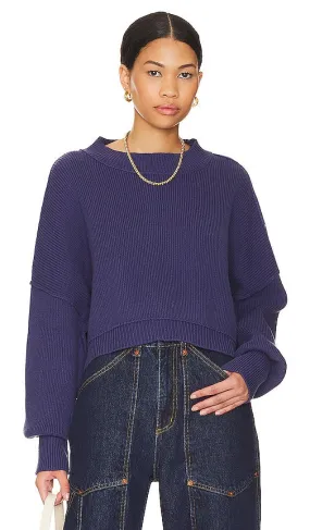 Free People Easy Street Crop in Navy