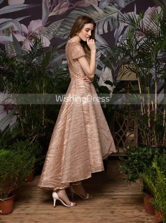 Gorgeous High Low Homecoming Dresses,Glitz High Neck Dress,PD00466