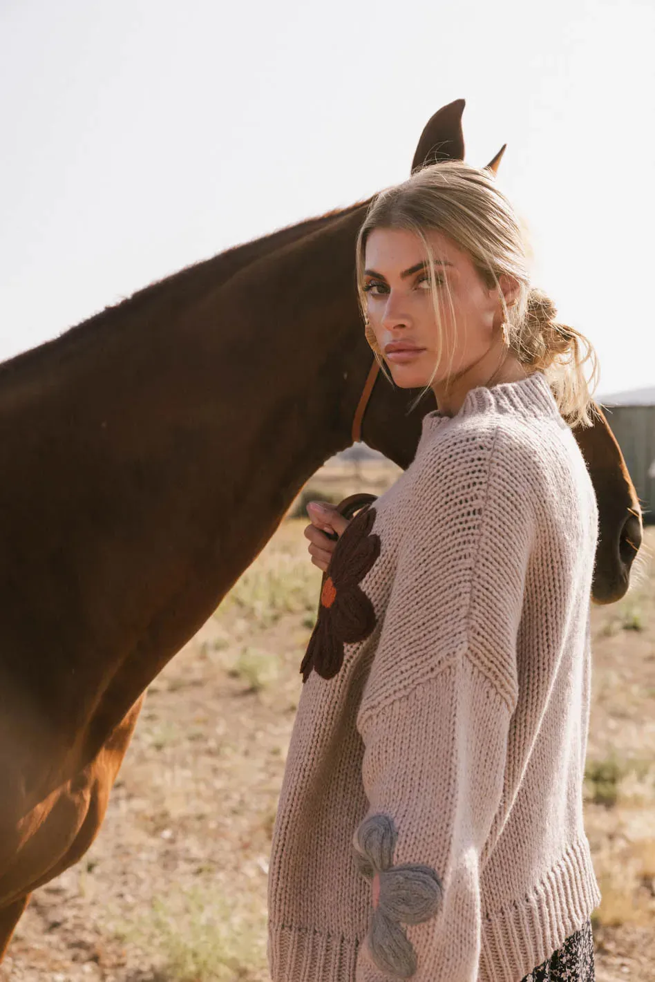 Hartley Floral Sweater in Mocha - FINAL SALE