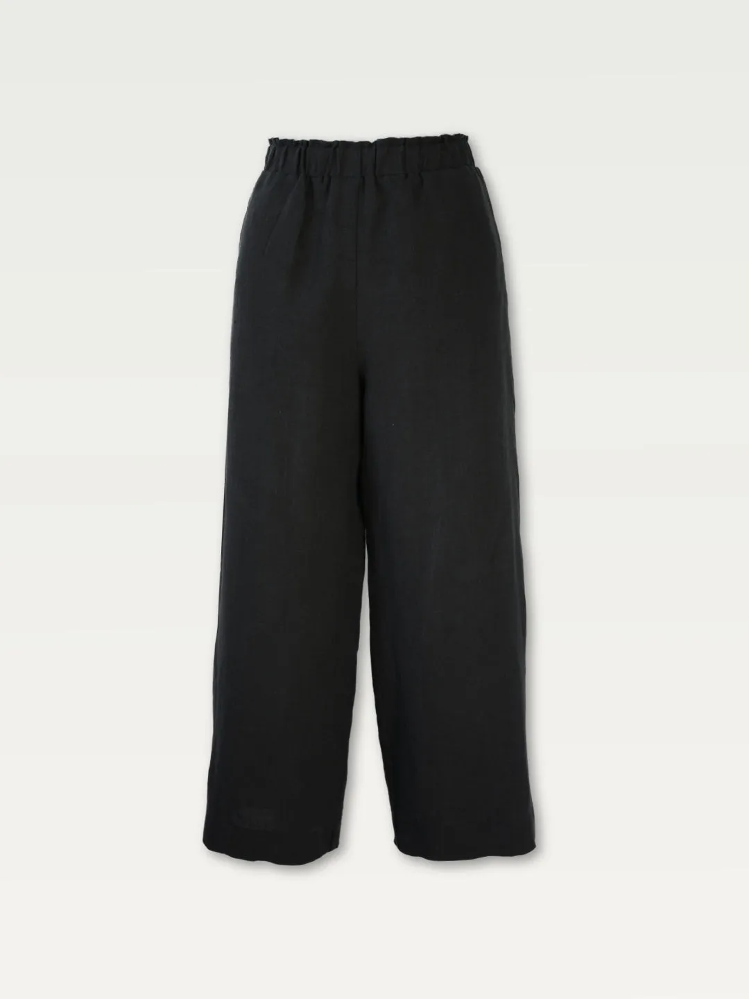 Linen Wide Leg Pant in Black