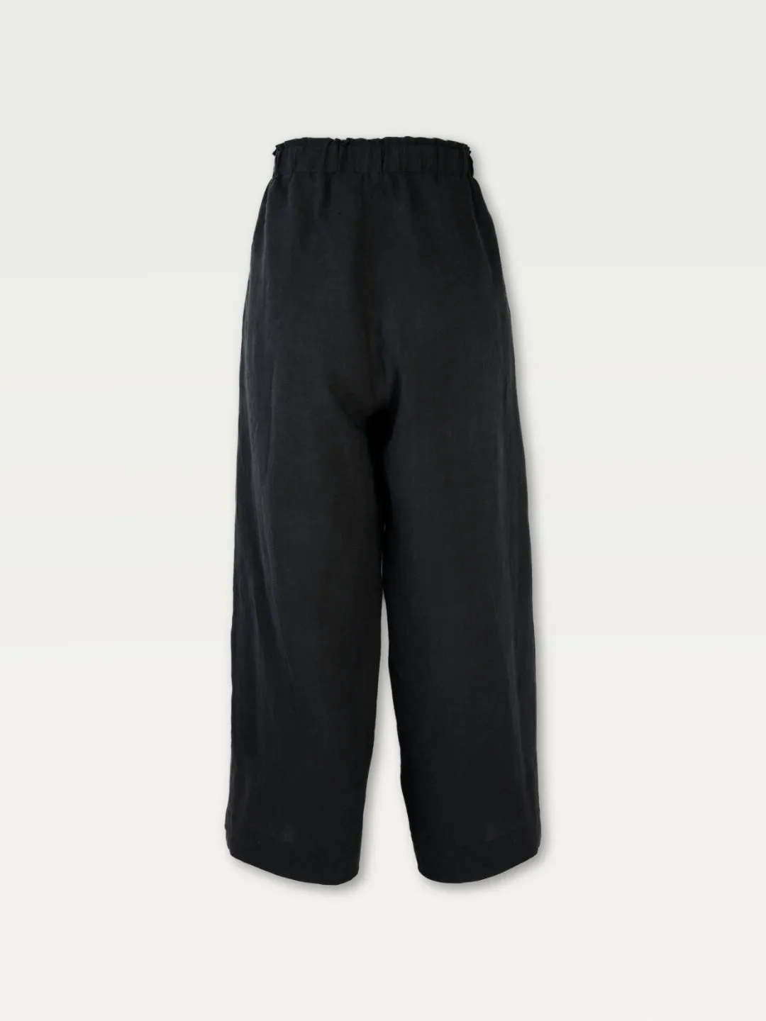 Linen Wide Leg Pant in Black