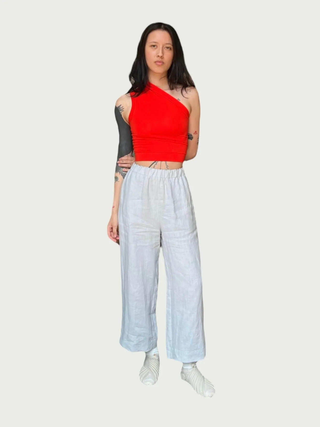 Linen Wide Leg Pant in Porcelain