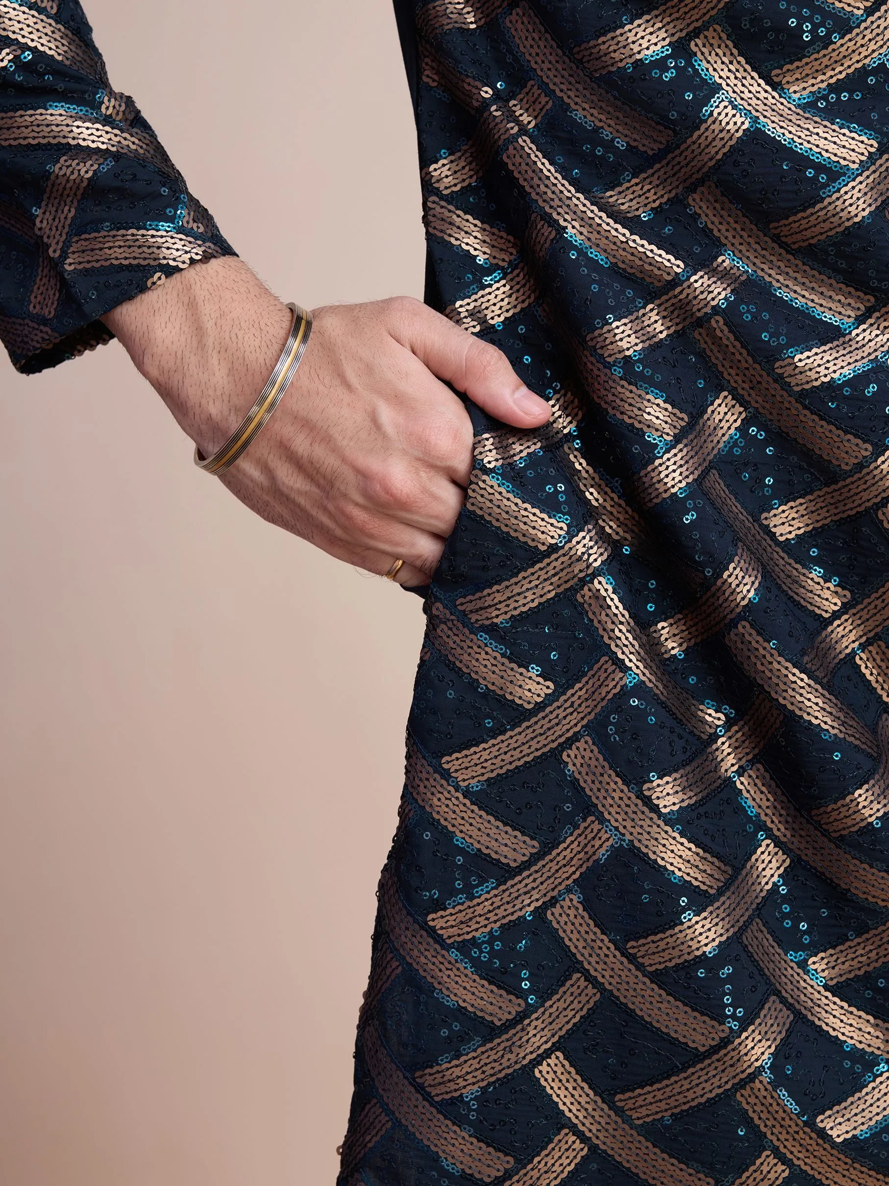 Nevy Colour Soft Silk Heavy Thread Work With Sequines Work Kurta Payjama