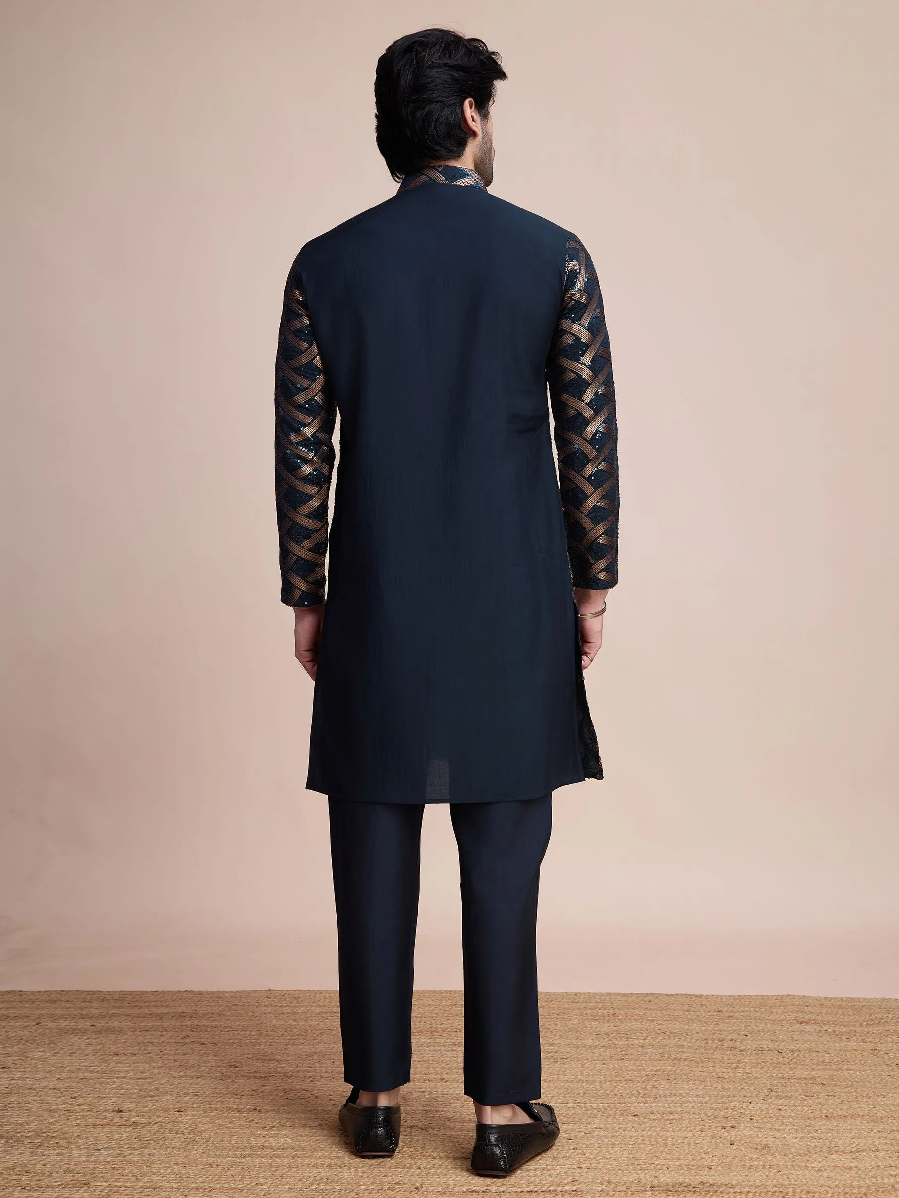 Nevy Colour Soft Silk Heavy Thread Work With Sequines Work Kurta Payjama
