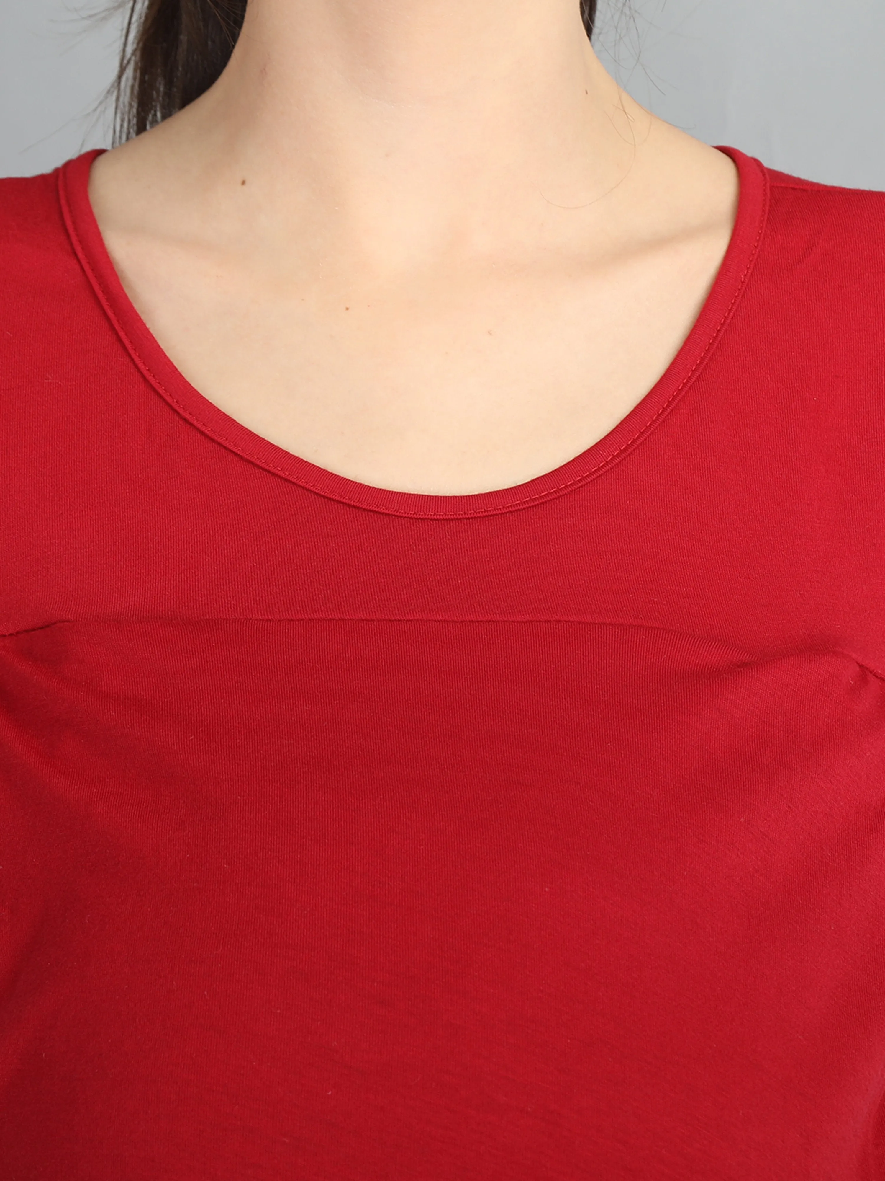Red Maroon Maternity and Nursing Dress