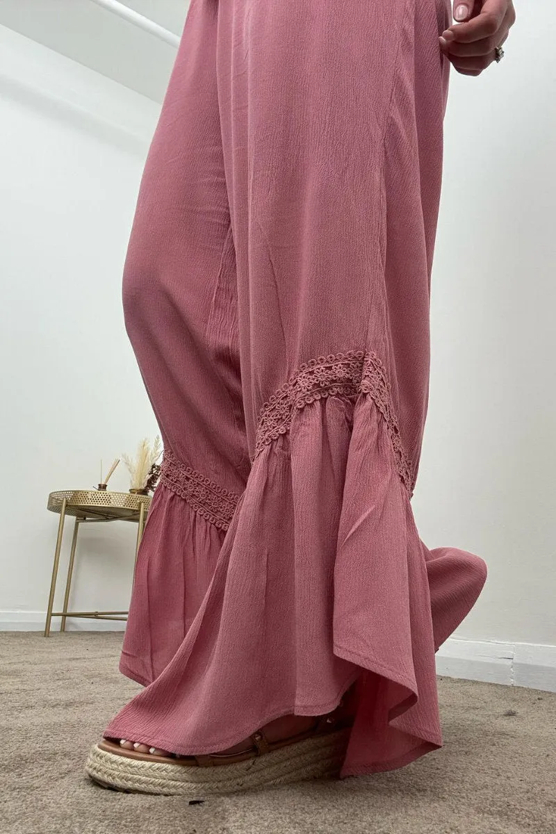 Rose Strapless Wide Leg Jumpsuit