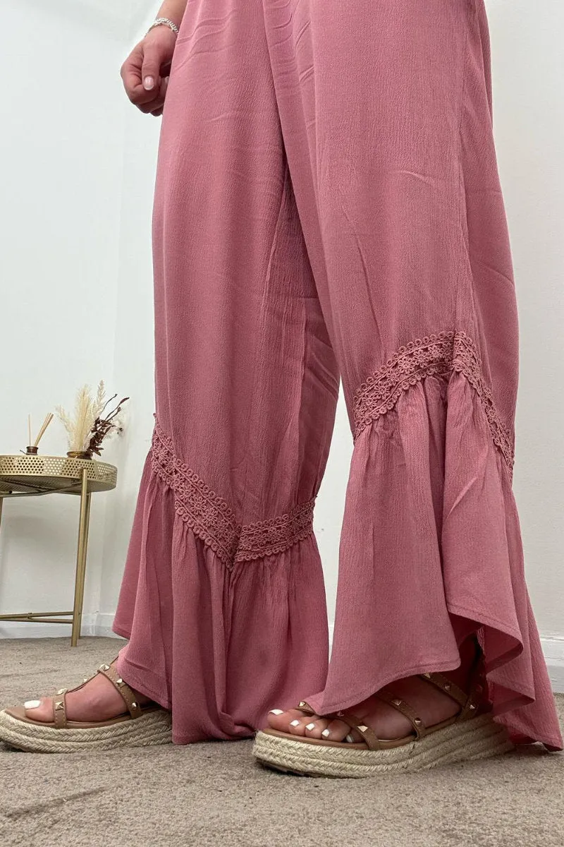 Rose Strapless Wide Leg Jumpsuit