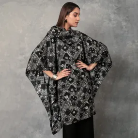 Scarf Print Cowl Neck Kaftan