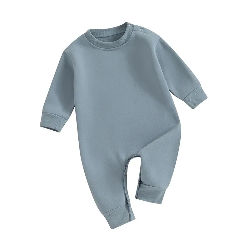 Solid Color Long Sleeve Onesie  - Three Colors Available