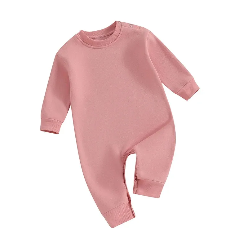 Solid Color Long Sleeve Onesie  - Three Colors Available