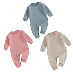 Solid Color Long Sleeve Onesie  - Three Colors Available