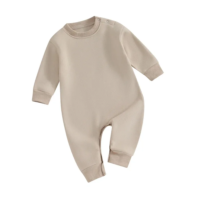 Solid Color Long Sleeve Onesie  - Three Colors Available