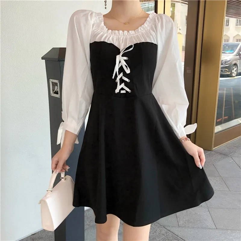Summer A-Line Puff Sleeve Dress