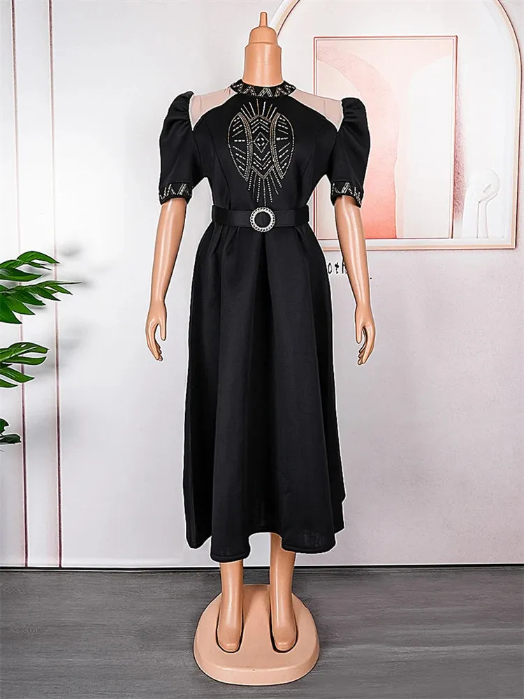 Women Party Prom Evening Dresses Short Sleeve A-line Maxi Wedding Clothing
